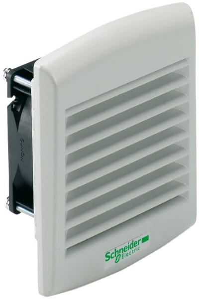 Schneider Electric ClimaSys forced vent. IP54, 38M3/h, 230V, with outlet grille and filter G2 NSYCVF38M230PF