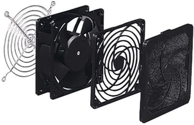 Schneider Electric Climasys forced vent. 65 M3/hour, 230V, with outlet grille plastic and filter NSYCVF65M230PF