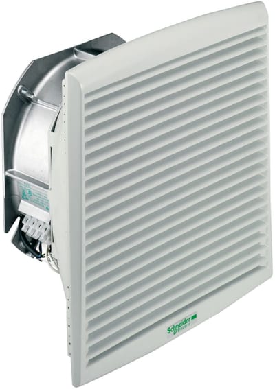 Schneider Electric ClimaSys forced vent. IP54, 850M3/h, 400V, with outlet grille and filter G2 NSYCVF850M400PF