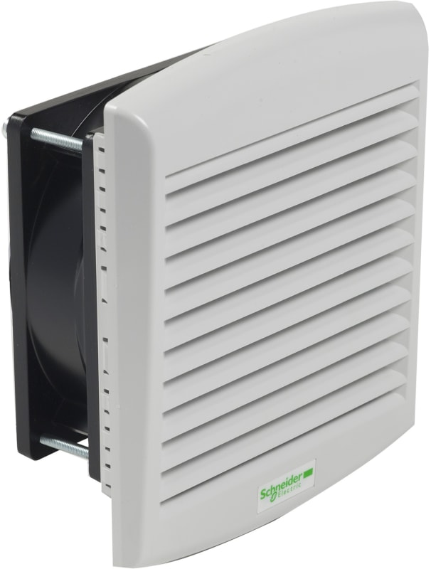 Schneider Electric ClimaSys forced vent. IP54, 85M3/h, 230V, with outlet grille and filter G2 NSYCVF85M230PF