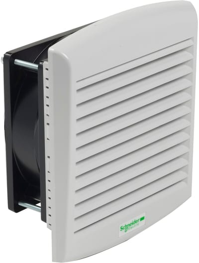 Schneider Electric ClimaSys forced vent. IP54, 85M3/h, 230V, with outlet grille and filter G2 NSYCVF85M230PF