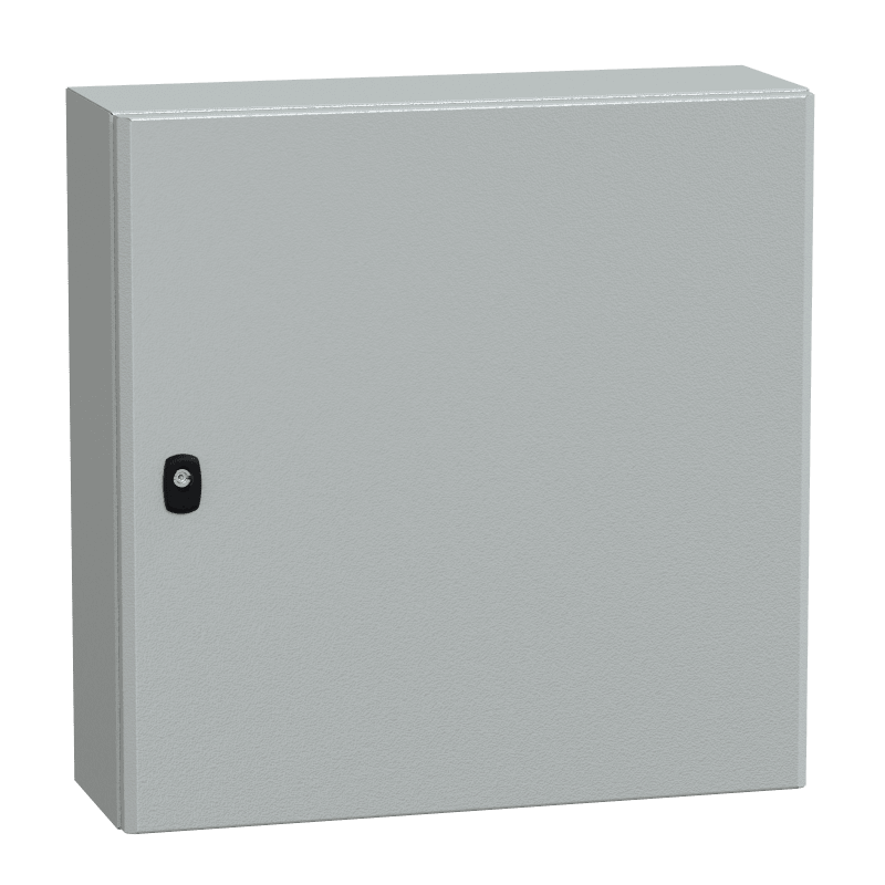 Schneider Electric NSYS3D6620P Wall mounted steel enclosure, PanelSeT S3D, plain door, with mounting plate, 600X600X200MM, IP66, IK10