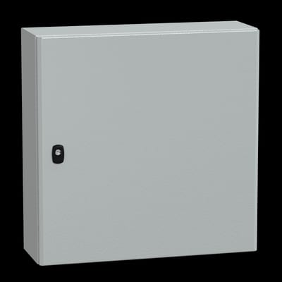 Schneider Electric NSYS3D6620P Wall mounted steel enclosure, PanelSeT S3D, plain door, with mounting plate, 600X600X200MM, IP66, IK10