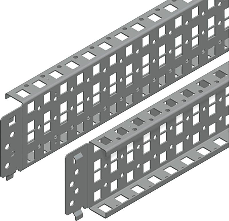Schneider Electric Quick fixing cross rails, PanelSeT SFN, PanelSeT SF, PanelSeT SM, H90 W1200MM, 3 rows, set of 2 NSYSQCR90120
