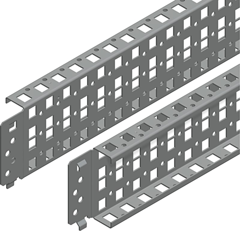 Schneider Electric Quick fixing cross rails, PanelSeT SFN, PanelSeT SF, PanelSeT SM, H90 W500MM, 3 rows, set of 2 NSYSQCR9050