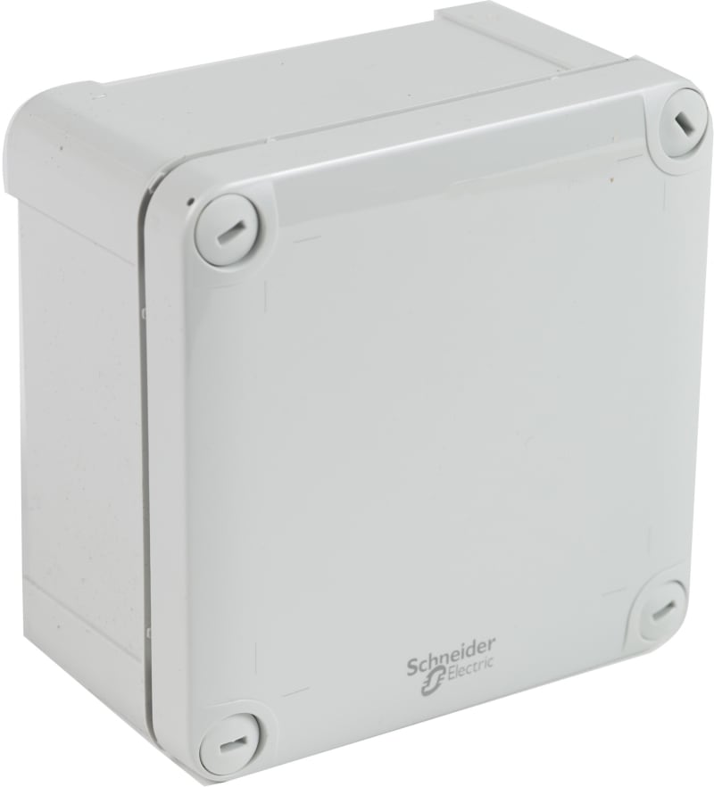 Schneider Electric PC box IP66 IK08 RAL7035 INT.H105W105D55 EXT.H116W116D62 opaque PC cover H10 NSYTBP11116