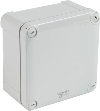 Schneider Electric PC box IP66 IK08 RAL7035 INT.H105W105D55 EXT.H116W116D62 opaque PC cover H10 NSYTBP11116