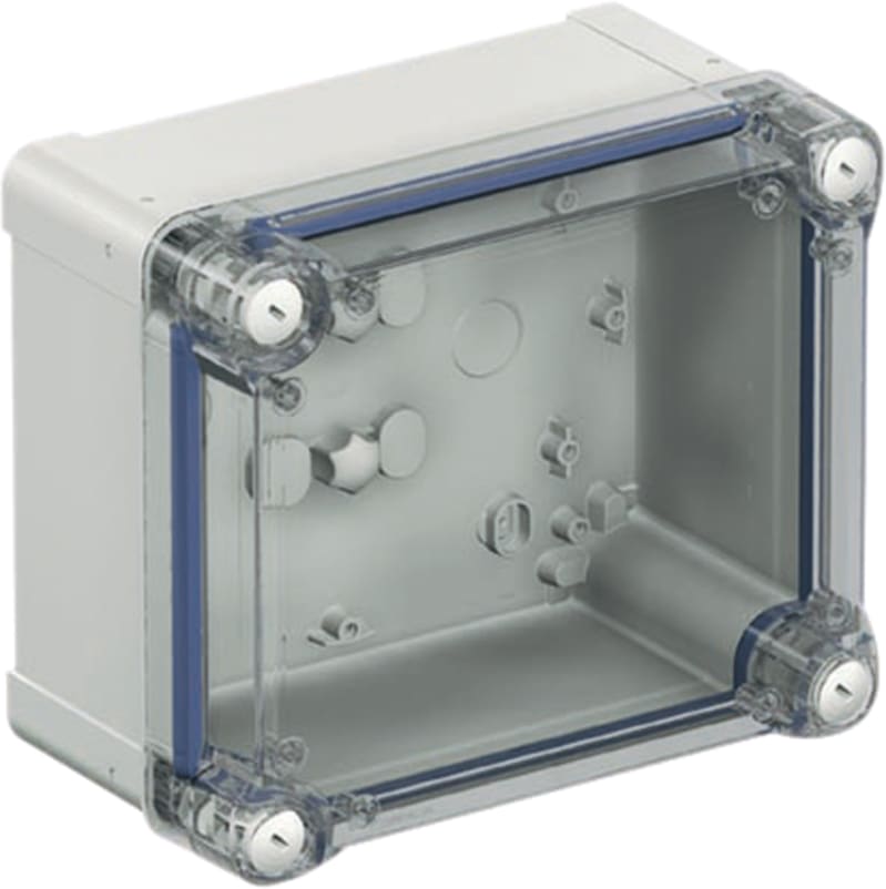 Schneider Electric PC box IP66 IK08 RAL7035 INT.H275W225D120 EXT.H291W241D128 Transparent cover H60 NSYTBP292412HT