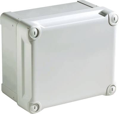 Schneider Electric ABS industrial box, PanelSeT TBS, 116X94X116MM, int. 65X85X105MM, high plain cover, IP66, IK07, RAL 7035 NSYTBS1179H