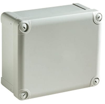 Schneider Electric ABS box IP66 IK07 RAL7035 INT.H125W80D65 EXT.H138W93D72 Opaque cover H20 NSYTBS1397