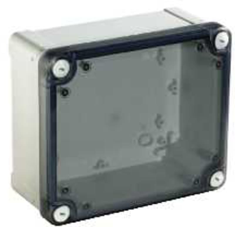 Schneider Electric ABS industrial box, PanelSeT TBS, 164X87X192MM, int. 150X80X175MM, low transparent cover, IP66, IK07, RAL 7035 NSYTBS19168T