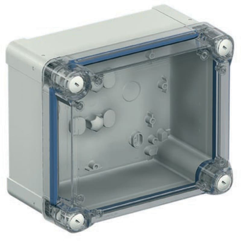 Schneider Electric ABS box IP66 IK07 RAL7035 INT.H225W175D120 EXT.H241W194D127 Transparent cover H40 NSYTBS241912HT