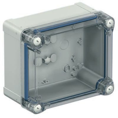 Schneider Electric ABS box IP66 IK07 RAL7035 INT.H225W175D120 EXT.H241W194D127 Transparent cover H40 NSYTBS241912HT