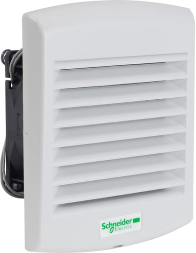 Schneider Electric ClimaSys forced vent. IP54, 38M3/h, 115V, with outlet grille and filter G2 NSYCVF38M115PF