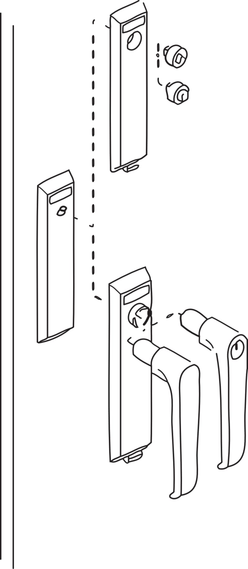 Schneider Electric NSYTL405SML PanelSeT CRN Handle with Cylindrical Key Lock 405 3-Point