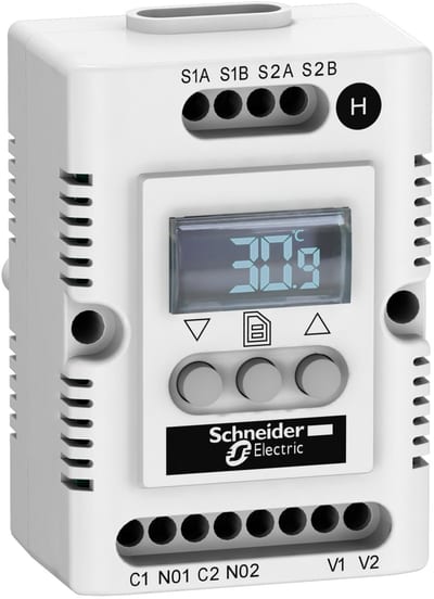 Schneider Electric Climasys CC - electronic hygrotherm - 200…240 V - temp -40…80°C - Hr 20…80% NSYCCOHYT230VID