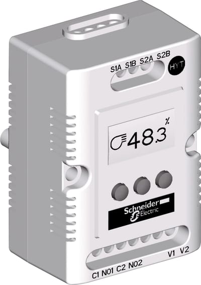 Schneider Electric Climasys CC - electronic hygrotherm - 9 -30V - temp -40…80°C - Hr 20…80% NSYCCOHYT30VID