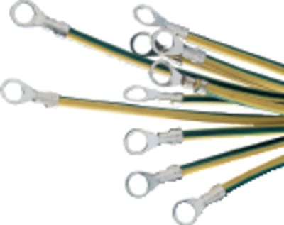 Schneider Electric Earth leads section 6mm², length 160mm, eyelet hole 6,4MM. Packaging unit: 10. NSYEL166D6