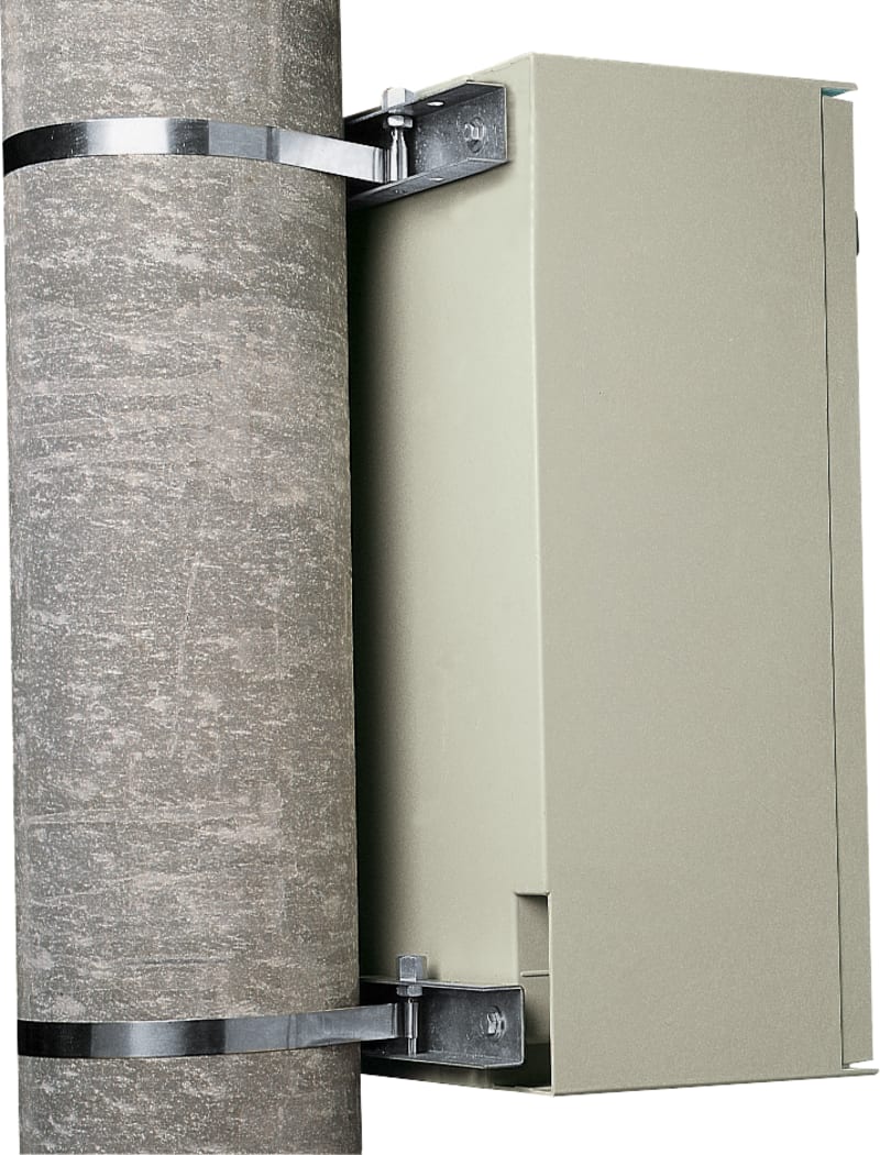 Schneider Electric NSYSFP600 Post fixing device galvanized steel post diam. max 215mm load 100kg for PLM86