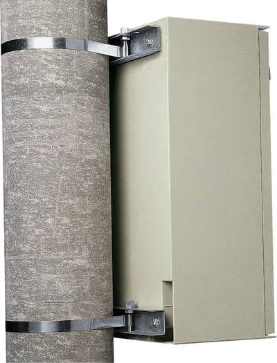 Schneider Electric NSYSFP600 Post fixing device galvanized steel post diam. max 215mm load 100kg for PLM86