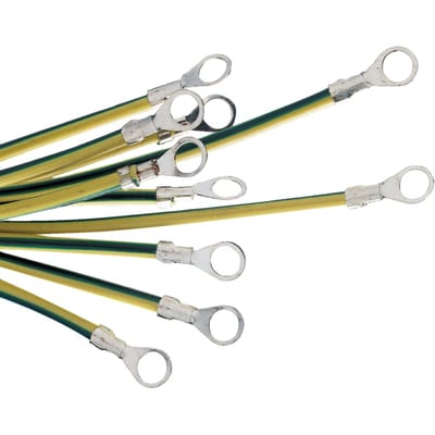 Schneider Electric Earth leads section 25mm², length 220mm, eyelet hole 8,3MM. Packaging unit: 10. NSYEL2225D8