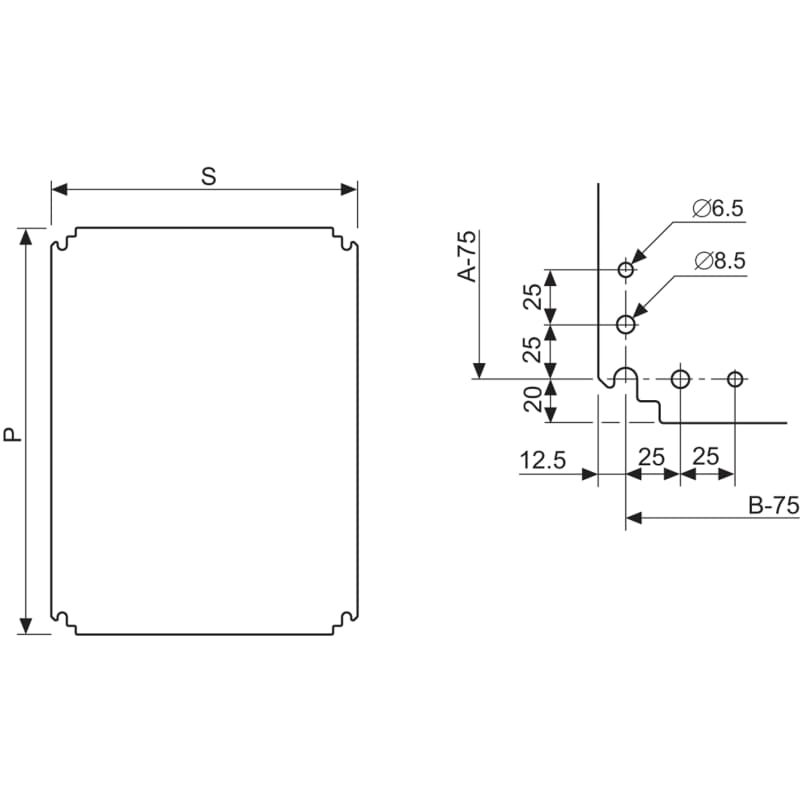 Polyester mounting plate 300X200 (NSYMPP32)