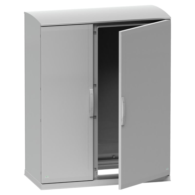 Schneider Electric Floor standing encl.polyester vers.PLAZT w/open plinth+canopy 1250X1250X420 IP44 NSYPLAZT12124G