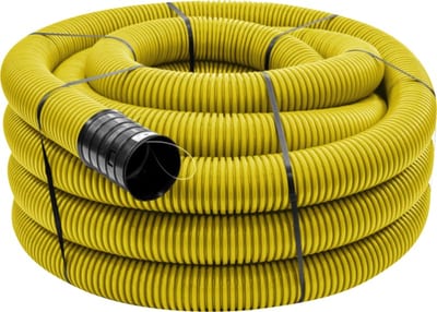 DV Corrugated PIPE with WIRE 75mm 50M PE Yellow