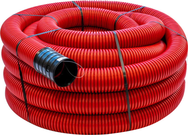 DV Korrugert PIPE M/WIRE 75mm 50M PE RED (3222075-kg)