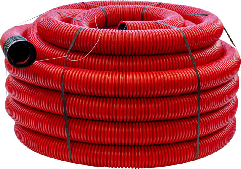 DV Korrugert PIPE M/WIRE 110mm 50M PE RED (3222110-kg)