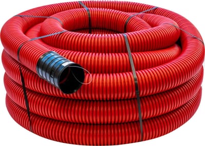 DV Corrugated PIPE with WIRE 125mm 50M PE RED