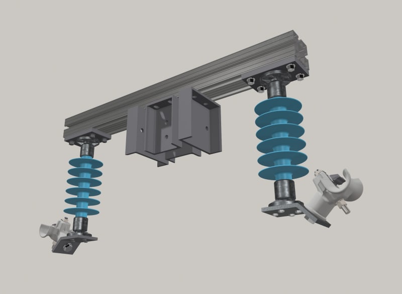 AT Cross-Arm for Beam Mast with 2 Insulators, Complete (2822128)