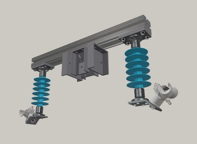 AT Cross-Arm for Beam Mast with 2 Insulators, Complete