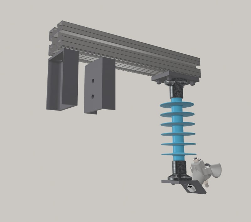 Cross-Arm for H and B Masts with 1 Insulator, Complete (2822130)