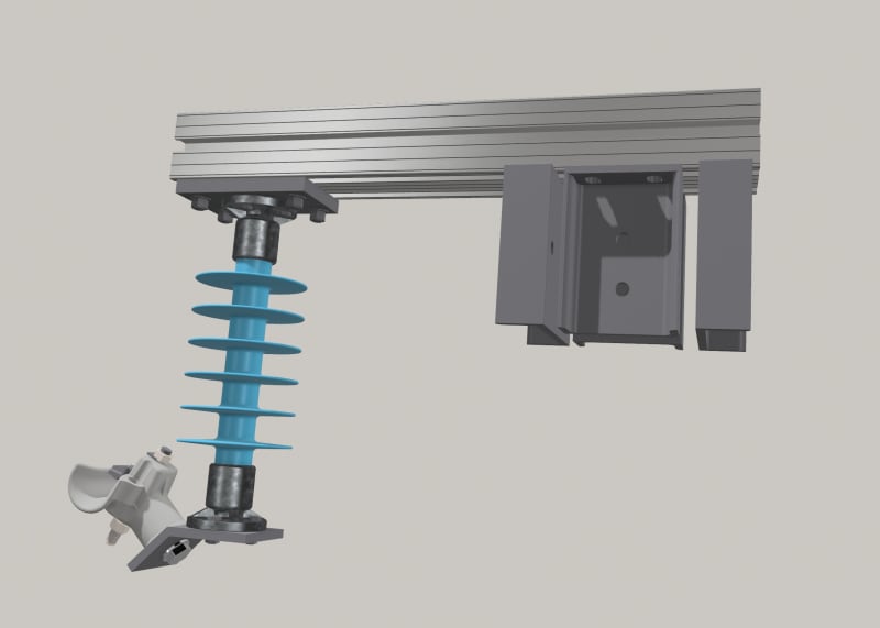 Cross-Arm for Mast with 1 Insulator, Complete (2822132)