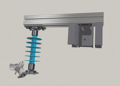Cross-Arm for Mast with 1 Insulator, Complete