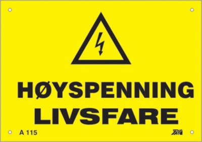 Melbye Aluminium Sign High-Voltage Danger to Life 75x53 mm