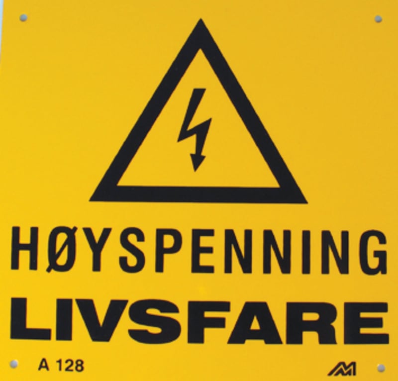 Melbye A128 Aluminium High-Voltage Danger Sign 165 x 160 x 0.7 mm