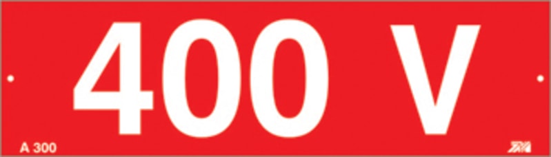 Sign RED White T 400V A 300 (A300)