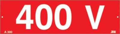Sign RED White T 400V A 300