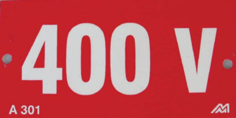 Sign RED White T 400V A 301 (A301)