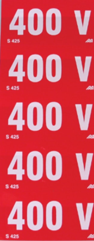 Sign RED SK White 400V (80X40MM S425)