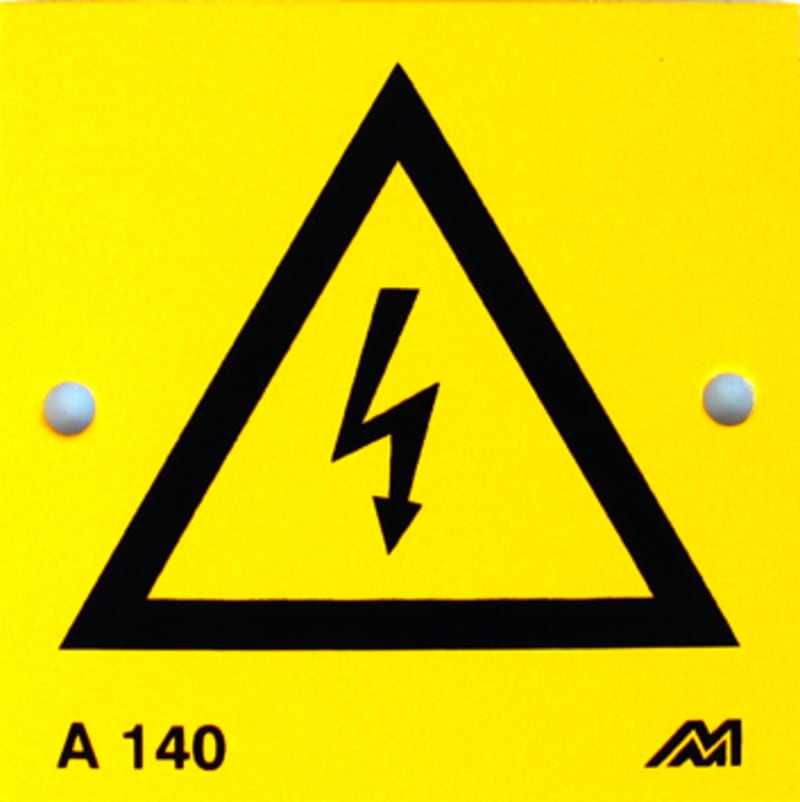 Melbye A140 Aluminium High-Voltage Warning Sign 45x45x0.7 mm