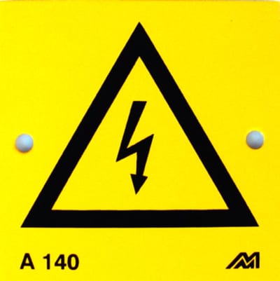 Melbye A140 Aluminium High-Voltage Warning Sign 45x45x0.7 mm