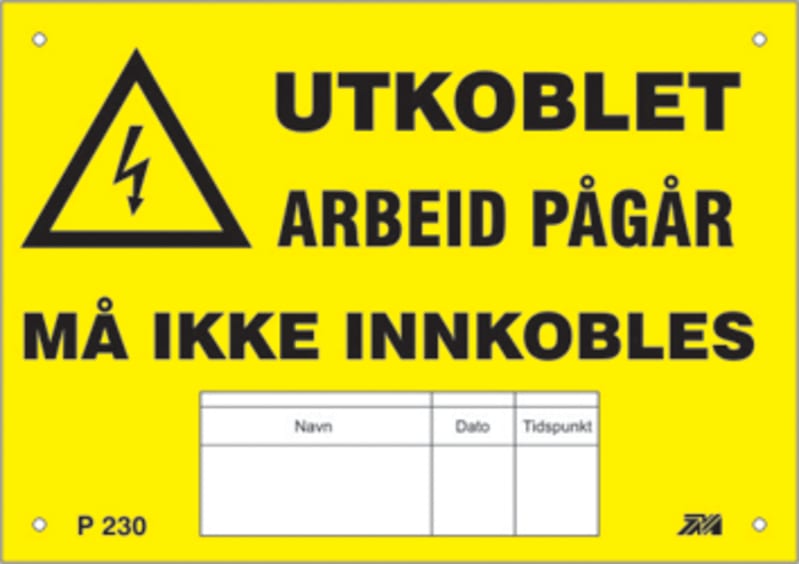 Melbye PVC Warning Sign 210 x 148 x 1.5 mm w/ Notepad Cover (P230)