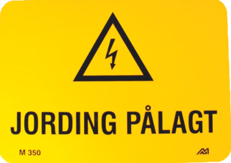 Melbye M350 Magnetic Warning Sign 'Grounding Required' 210x148 mm
