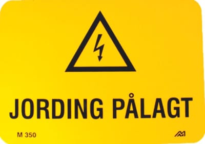 Melbye M350 Magnetic Warning Sign 'Grounding Required' 210x148 mm