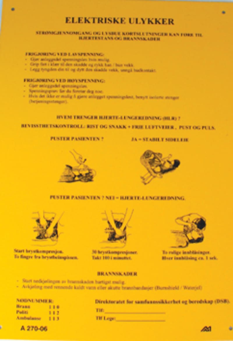 Melbye A270 Aluminium Warning Sign 'Electrical Accidents' 210×298×0.7 mm