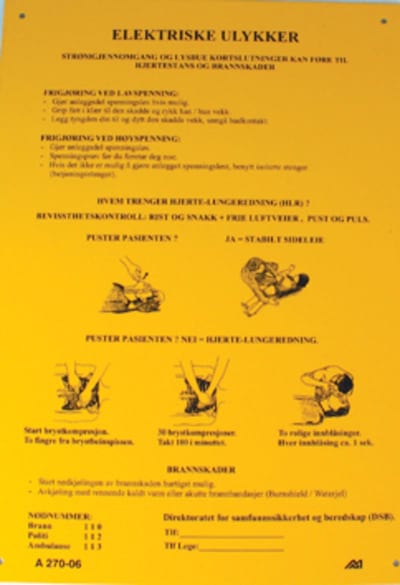 Melbye A270 Aluminium Warning Sign 'Electrical Accidents' 210×298×0.7 mm