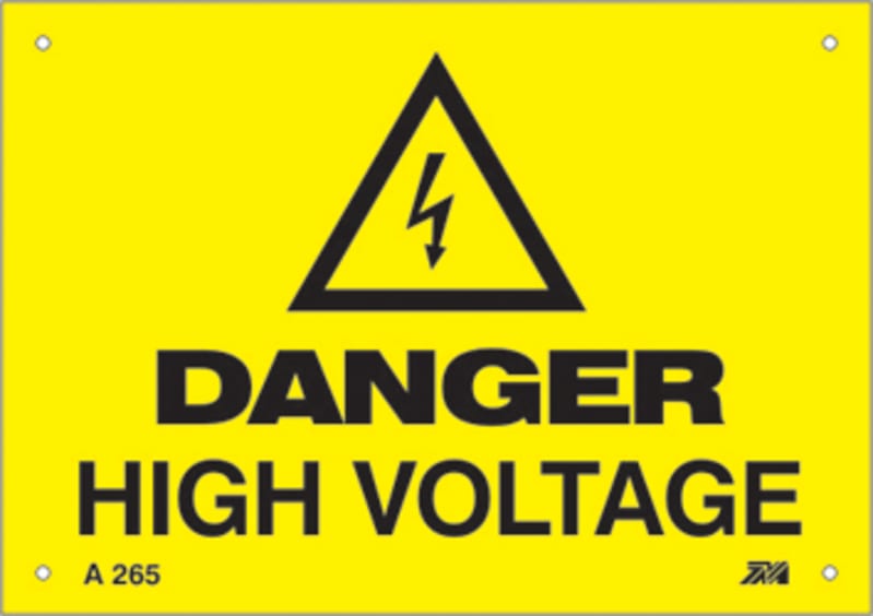 Aluminium sign "danger Voltage" (A265 210X148X0,7mm)